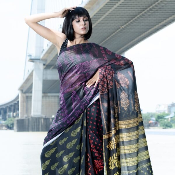 Utsav digital printed satin georgette saree