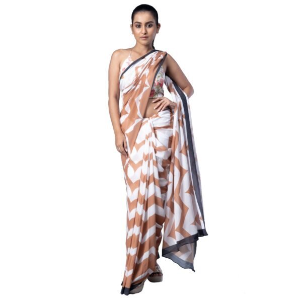 Elizabeth blended georgette digital printed saree