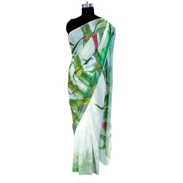 Addison Blended Georgette Saree with Bamboo Digital Print