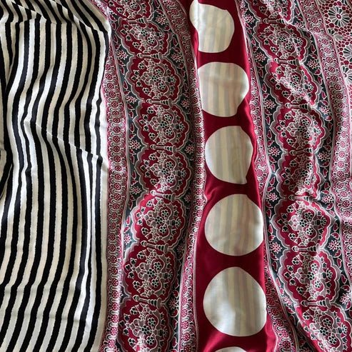 Japan_crape_silk_ajrak_sarees_999-_onlyFree_shipping_No_codBlouse-running_contrast_To_order_DM_or_WhatsApp_7093573737._ajrakhmodalsilk_ajrakhsaree_modelsilksarees_2