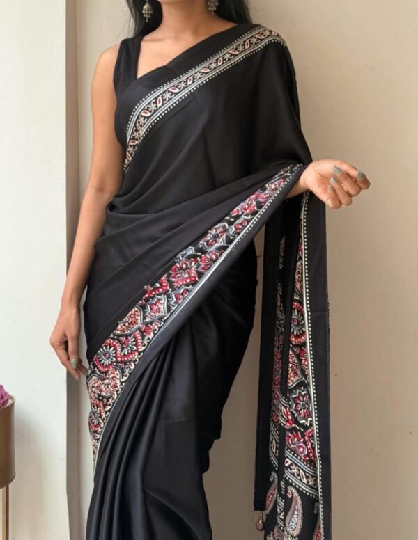 ELEGENT BLACKAJRAKH SAREE